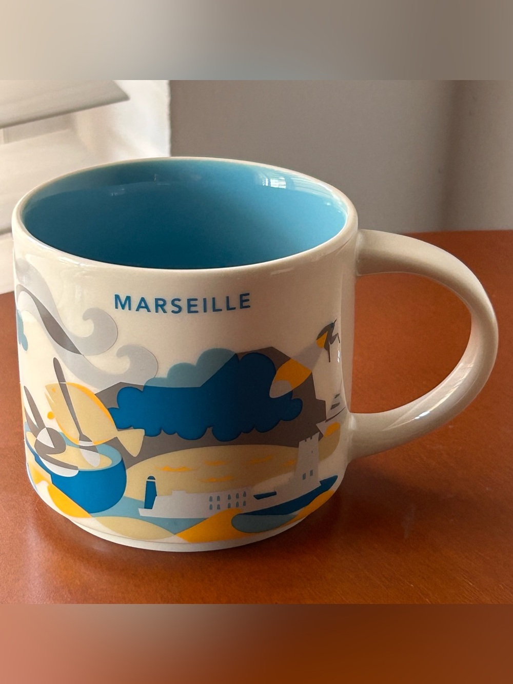 Starbucks Marseille France YAH You Are Here 14oz Ceramic Coffee Tea Mug 2017